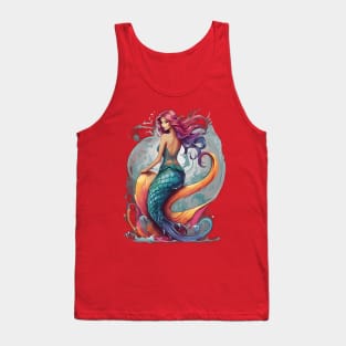 Colourful Mermaid Rose Tank Top